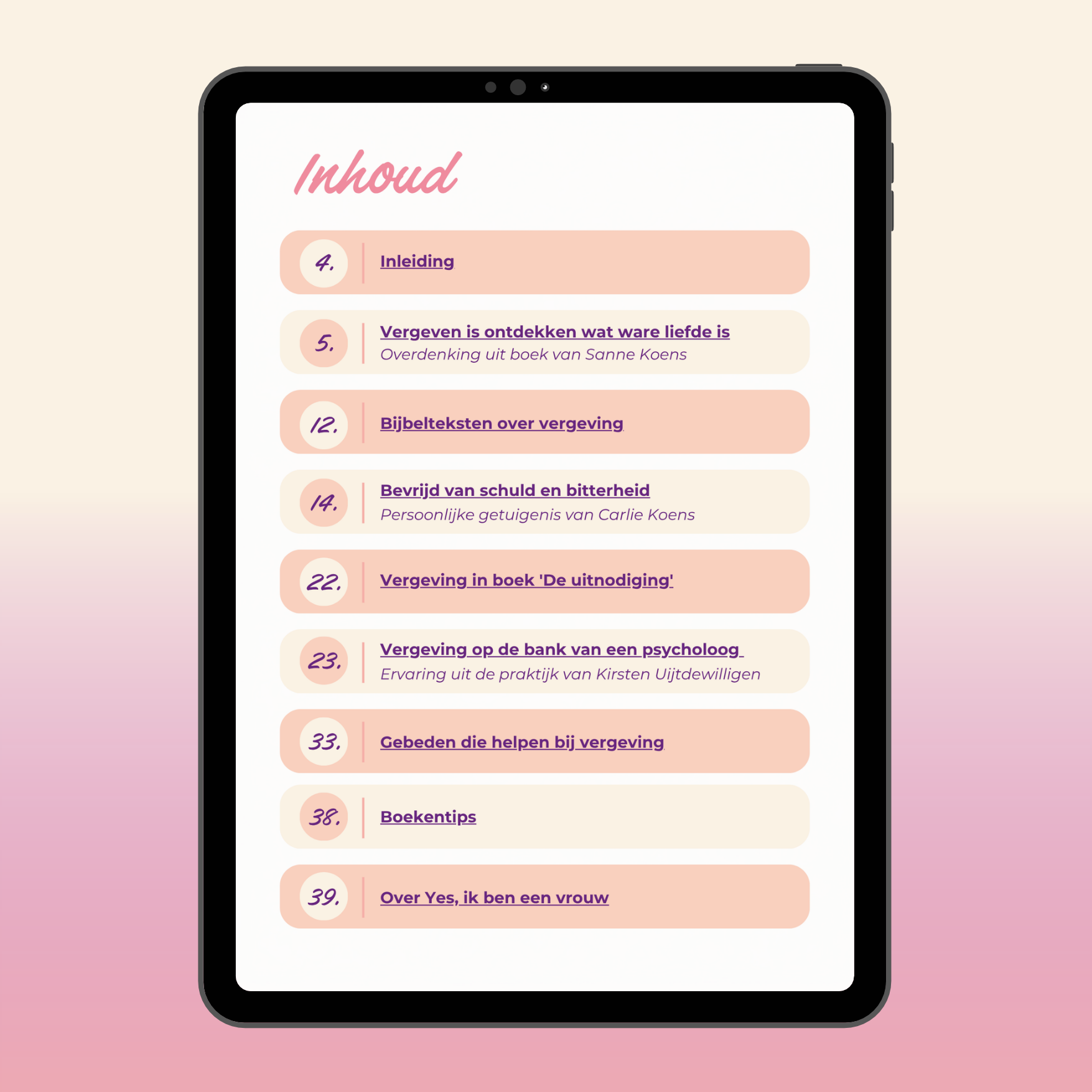 Inhoud E-book Yes, ik ga vergeven